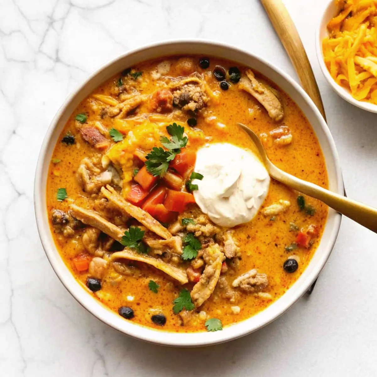 Creamy Taco Soup is a one-pot meal with beef, beans, corn, and cheese in a rich broth. This easy recipe is bold, filling, and flavorful.