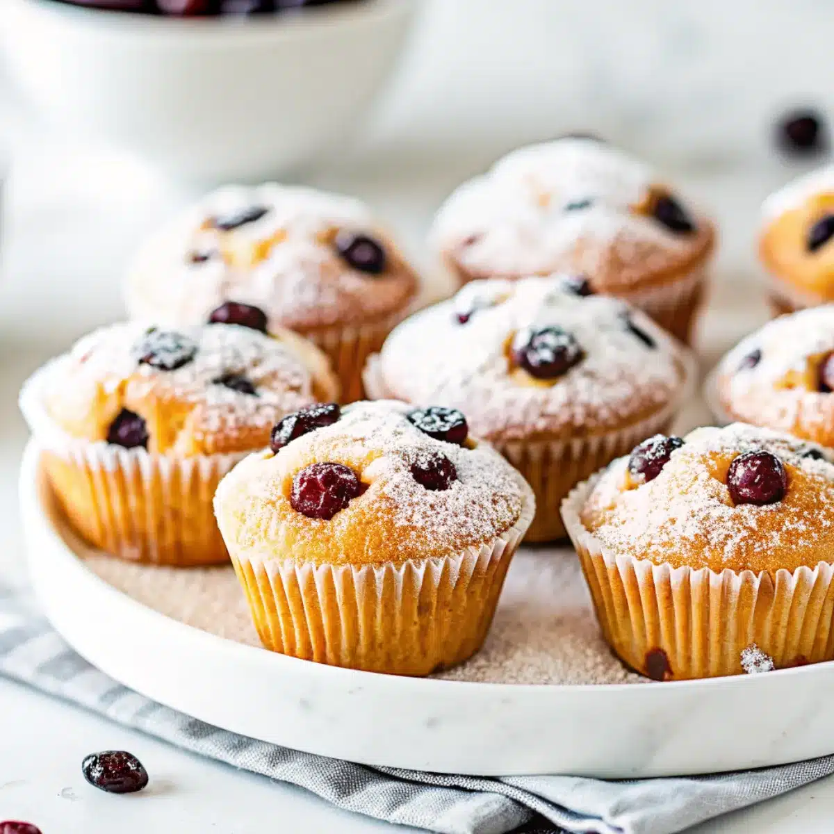 Moist Christmas Stollen Muffins combine buttery richness, candied fruit, nuts, and warm spices. Perfect for Christmas morning or holiday gifting.