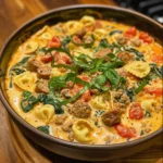 One-Pot Creamy Sausage Tortellini Soup is rich, hearty, and packed with flavor. Perfect for busy nights with easy cleanup and bold taste.