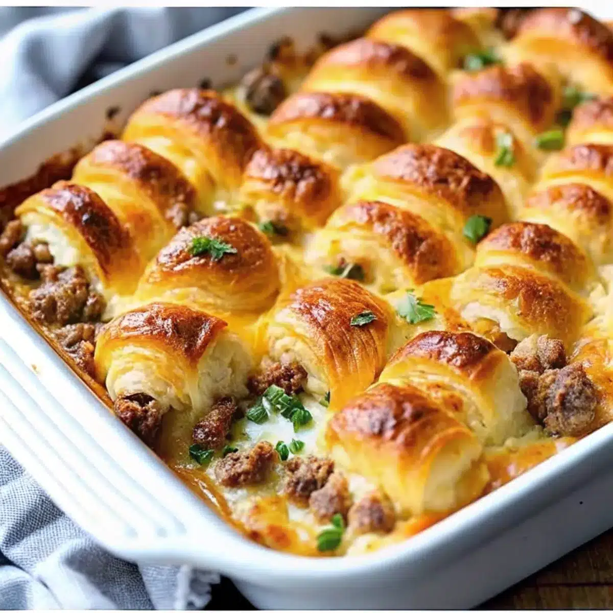 Overnight Croissant Breakfast Casserole is a buttery, cheesy, and savory breakfast bake made with croissants, eggs, and ham. Perfect for holidays or brunch