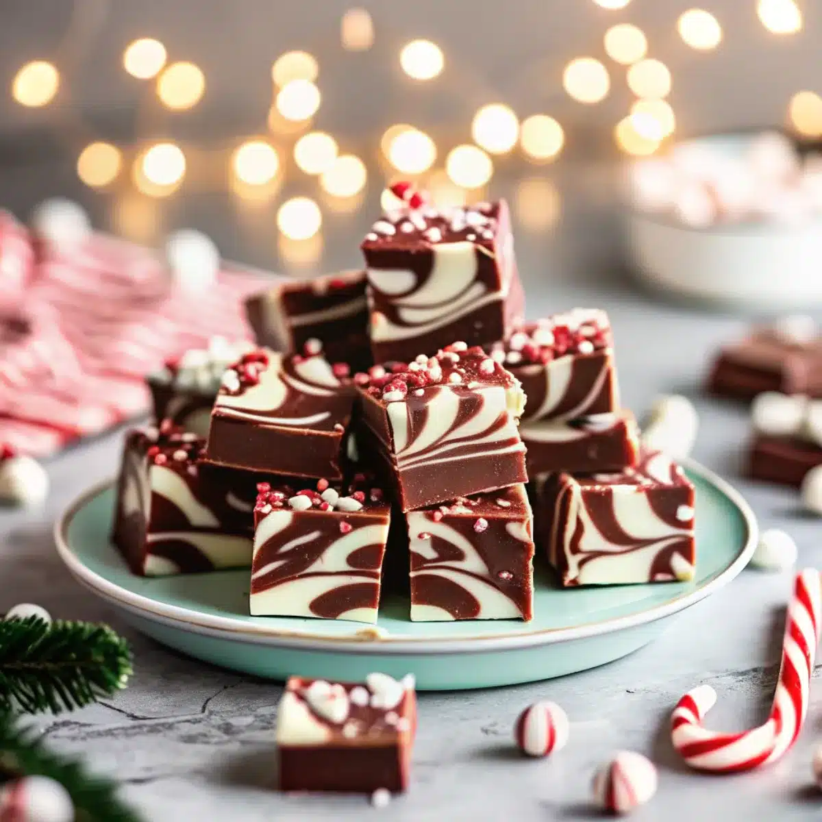 Peppermint Swirl Fudge is a creamy holiday candy made with white chocolate, peppermint extract, and red swirls. Easy, festive, and perfect for Christmas gifting.