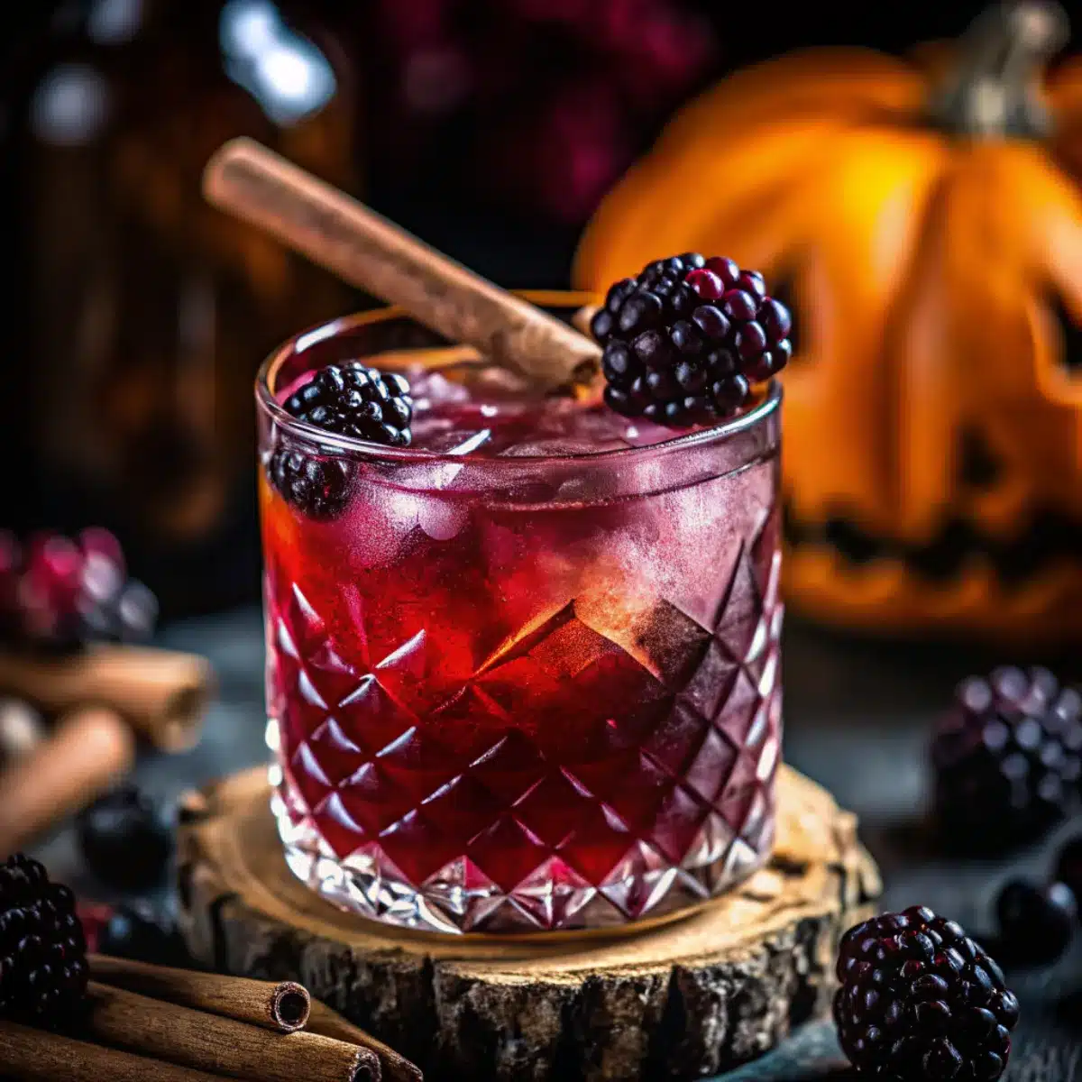 Poisoned Apple Cider is a spiced cocktail made with apple cider, pomegranate juice, and rum. Dark, dramatic, and perfect for Halloween or Christmas parties.