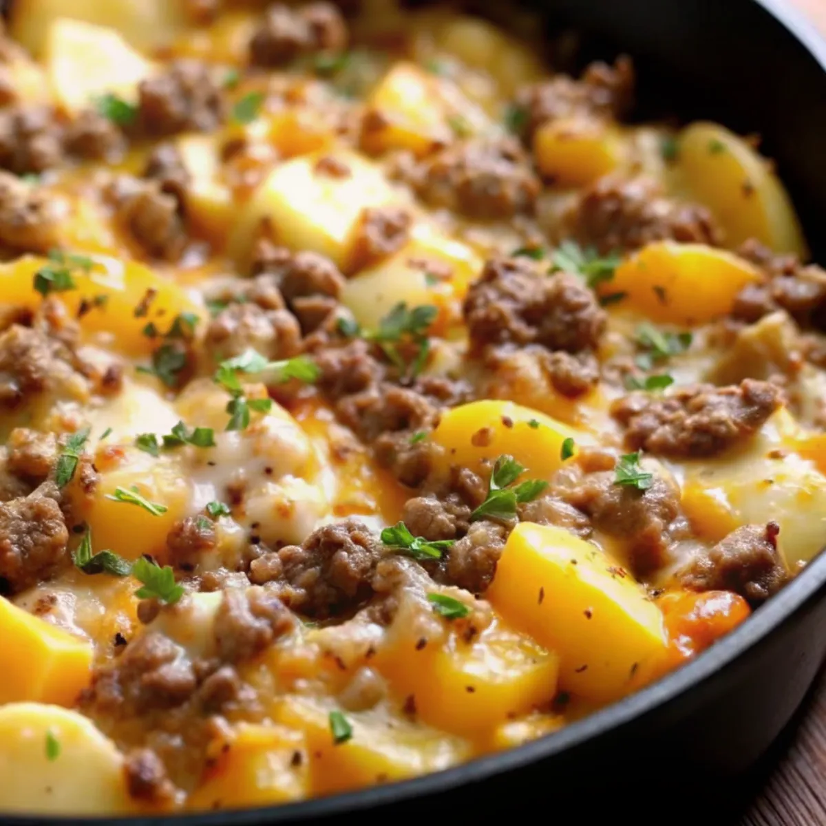 Slow Cooker Beef and Potatoes Casserole is a creamy, cheesy one-pot meal layered with seasoned beef and tender potatoes. Perfect family dinner.