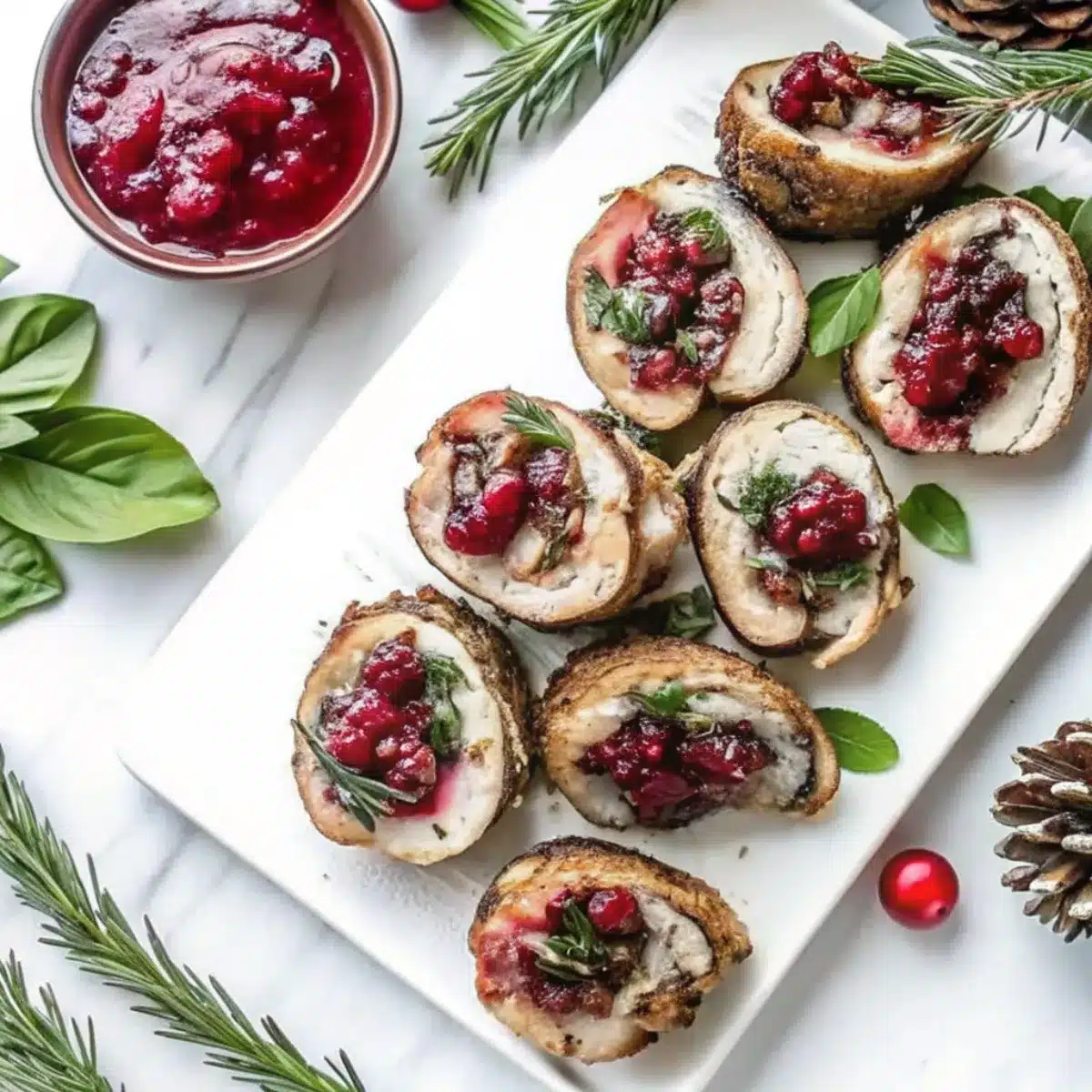 Cranberry Stuffed Pork Tenderloin is a juicy holiday roast filled with apples, cranberries, and herbs for a festive and flavorful centerpiece dish.