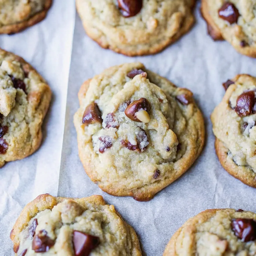 These Banana Milk Chocolate Chip Cookies are soft, chewy, and full of sweet banana flavor with melty milk chocolate chips. The perfect cozy cookie recipe!