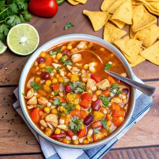 BBQ Chicken Soup blends smoky barbecue sauce, chicken, beans, and corn into a hearty, flavorful bowl. Great for cozy dinners.
