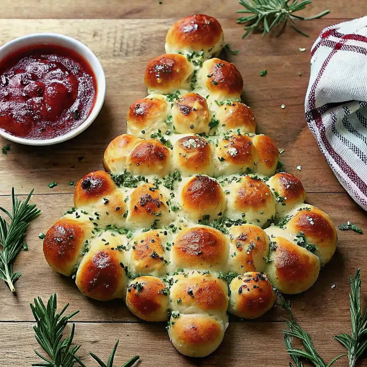 Make this festive Cheesy Christmas Tree Bread with garlic butter and melty mozzarella. A holiday appetizer favorite ready in 40 minutes.