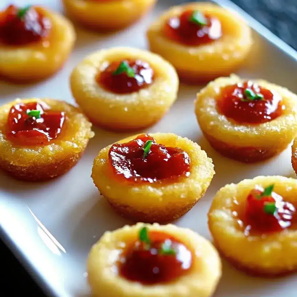 These cheesy thumbprint appetizers with hot pepper jelly are the perfect savory bite—easy, festive, and full of sweet and spicy flavor.