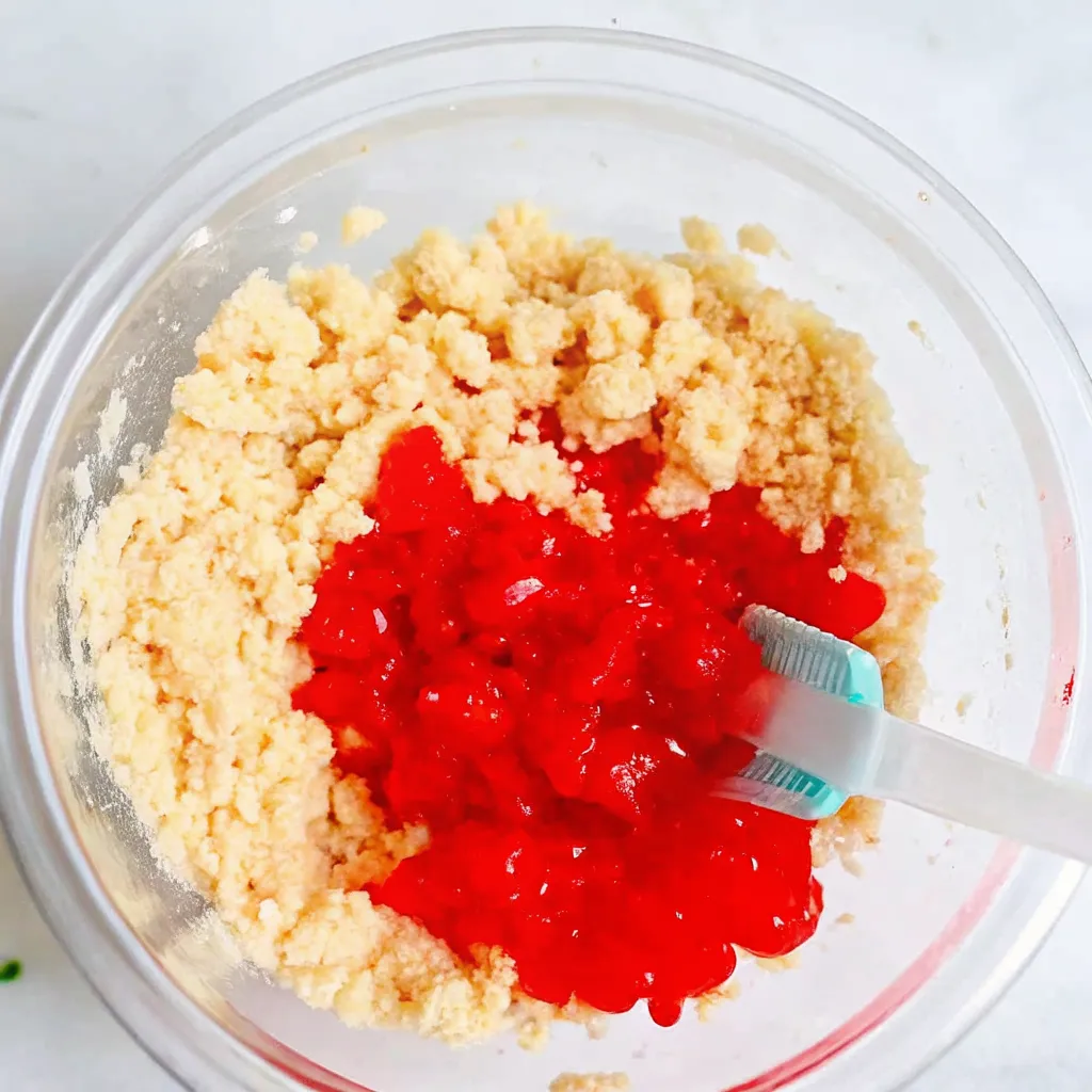 Bake soft Cherry Blossom Cookies with pink cherry dough, chocolate kiss centers, and a festive chocolate drizzle for a fun holiday treat.