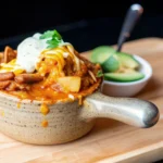 Chicken Chorizo Chili is bold, spicy, and hearty. This chili combines shredded chicken, chorizo, beans, and peppers for comfort in a bowl.