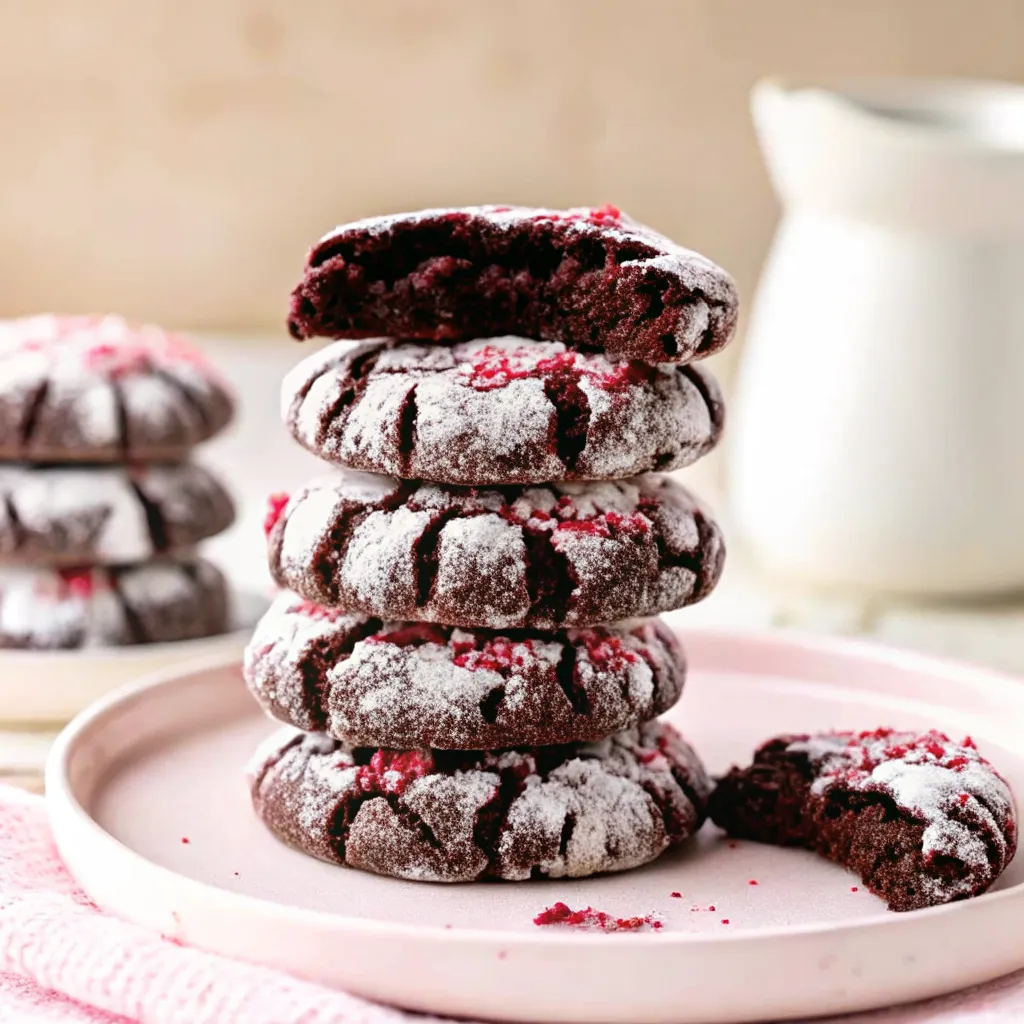 Bake rich Chocolate Raspberry Crinkles with a fudgy center and sweet raspberry flavor for a festive Christmas cookie everyone will love.