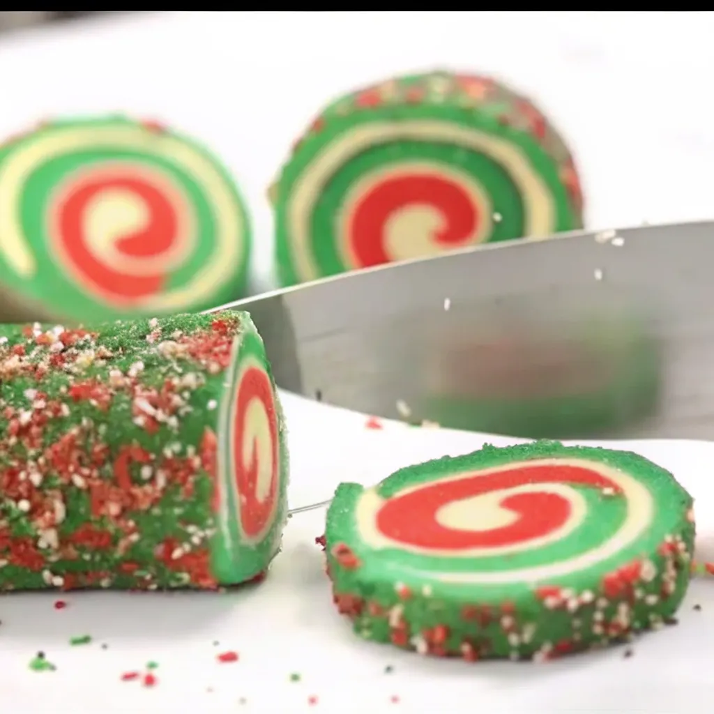Make bright and buttery Christmas Pinwheel Cookies with red and white swirls for a fun, festive holiday treat that’s perfect for gifting and parties.