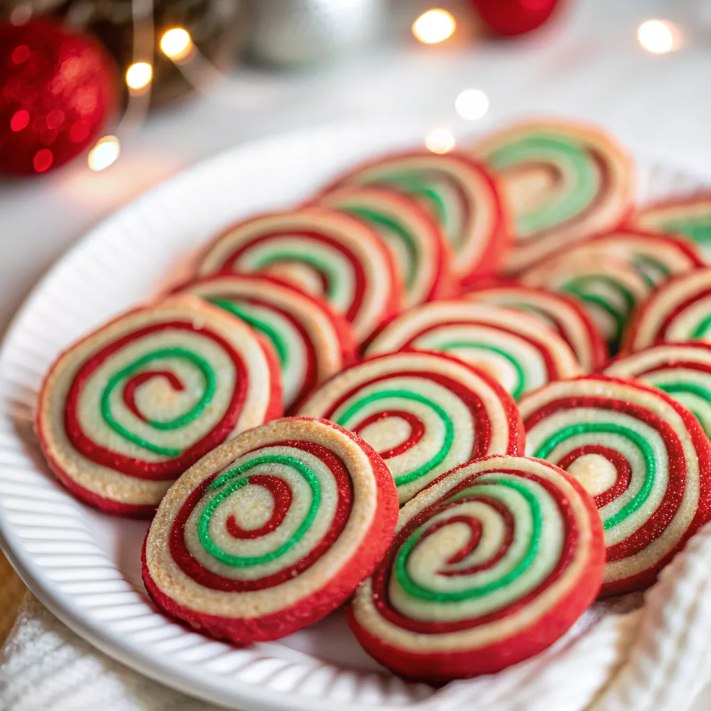 Make bright and buttery Christmas Pinwheel Cookies with red and white swirls for a fun, festive holiday treat that’s perfect for gifting and parties.