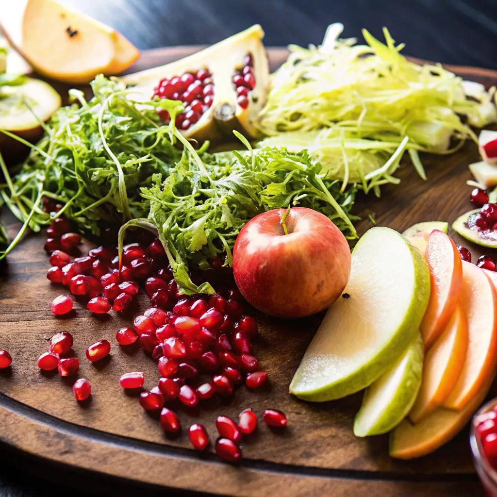 This Christmas Salad with Honey Mustard Dressing is fresh, colorful, and full of apples, avocado, pomegranate, blue cheese, and crunchy nuts. A perfect holiday dish!