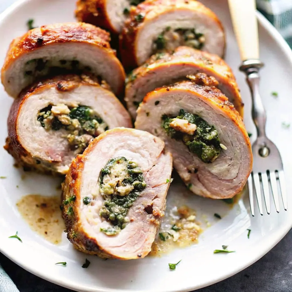 Make Christmas Stuffed Turkey Breast filled with spinach, cheese, cranberries, and herbs for a festive, juicy holiday dinner centerpiece.