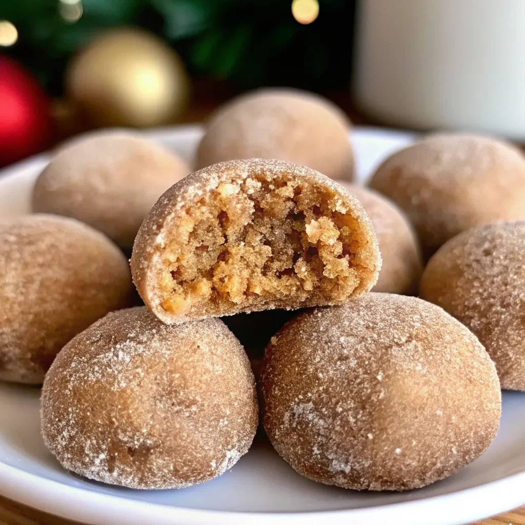 Soft, buttery Cinnamon Sugar Snowball Cookies rolled in sweet cinnamon sugar with warm holiday flavor. Easy Christmas cookie recipe.