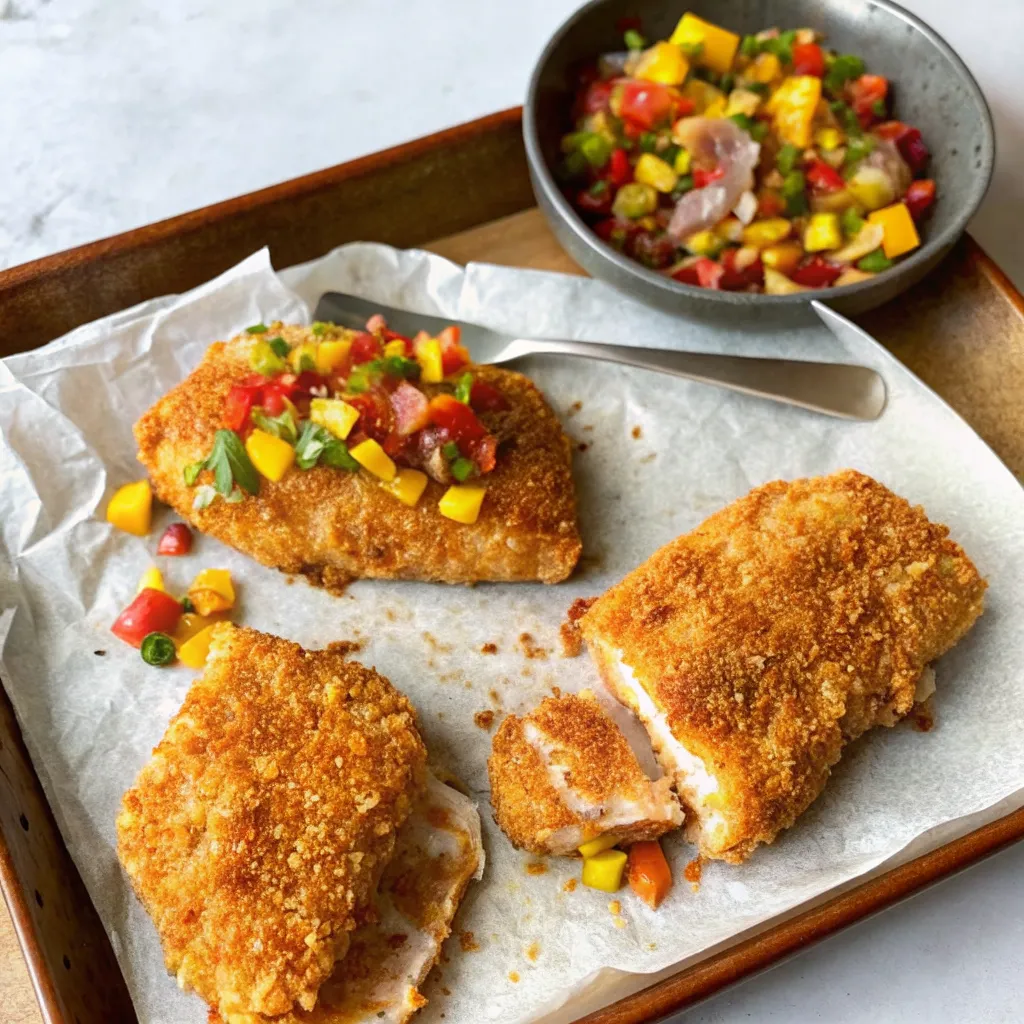 This Coconut Crusted Fish with Mango Salsa is crispy, fresh, and full of bright tropical flavor. A perfect weeknight dinner that’s easy, healthy, and delicious.