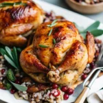Make Christmas Cornish Hens with apple-cranberry rice stuffing for a festive, juicy, and flavorful holiday dinner centerpiece.
