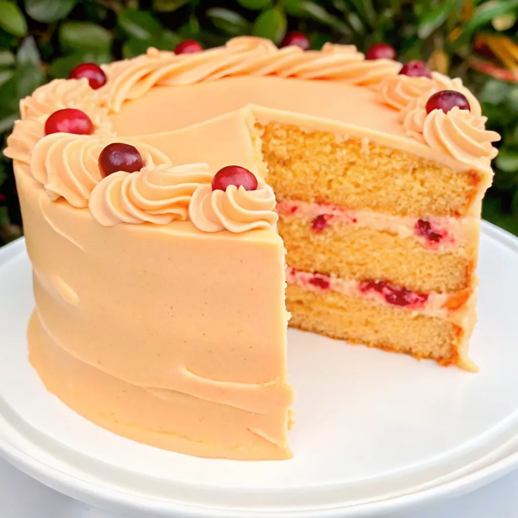 Make Cranberry Orange Cake with soft citrus layers, tart cranberry filling, and silky orange buttercream for a stunning holiday dessert.