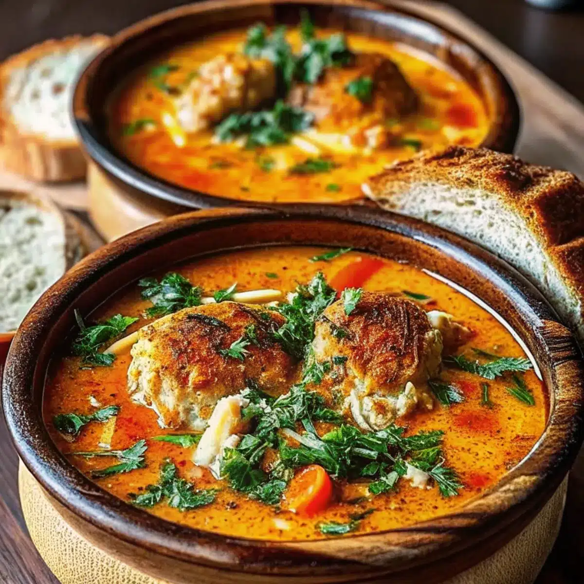 Creamy Pumpkin Chicken Soup blends shredded chicken and pumpkin in a rich, spiced broth for the perfect fall comfort meal.