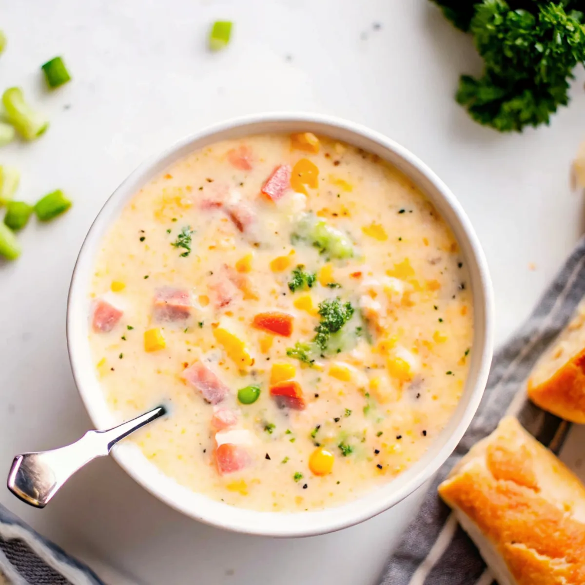 Creamy Vegetable Soup is a wholesome, rich, and easy-to-make recipe packed with veggies and flavor. A comforting meatless meal.