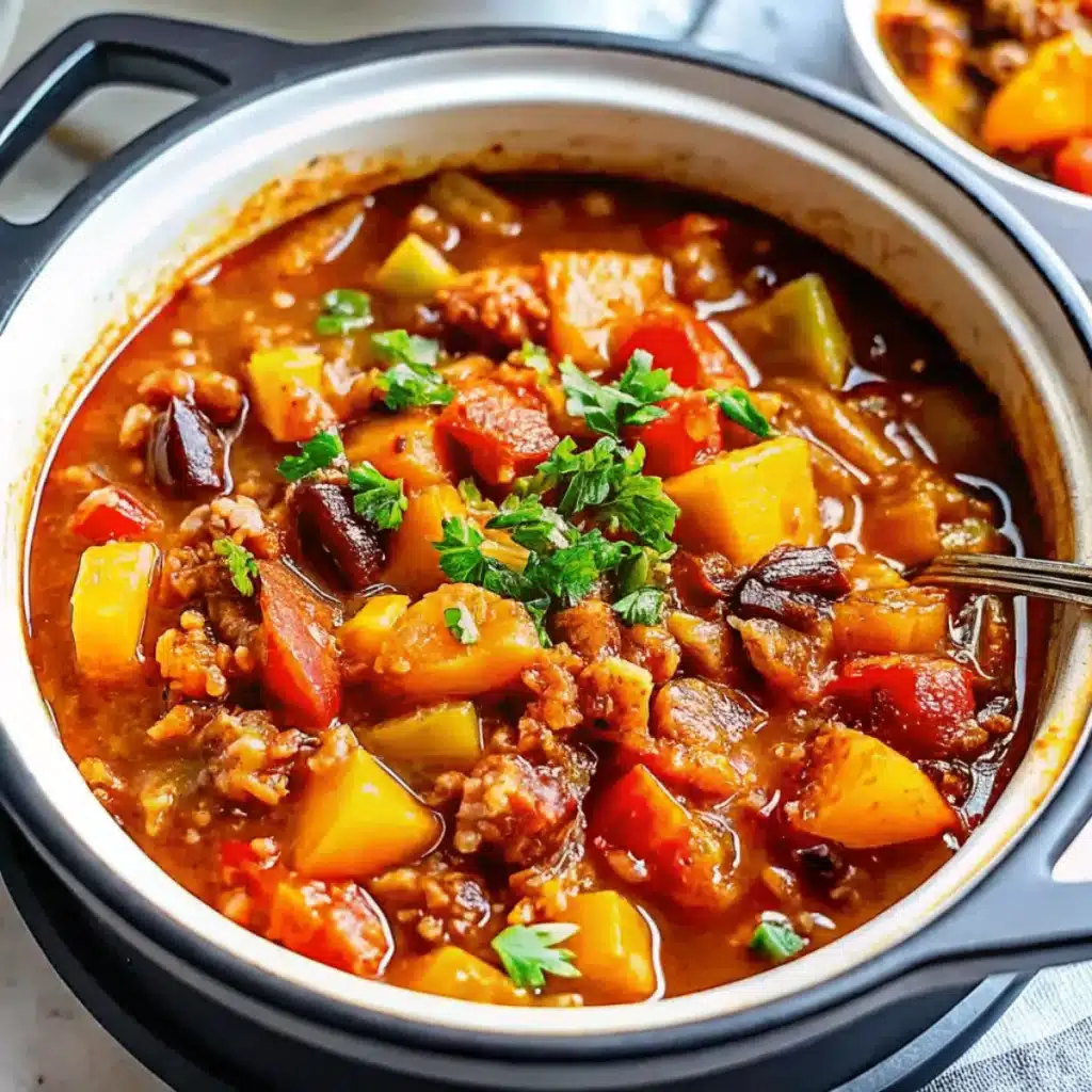 Crock Pot Shipwreck Stew is a hearty slow cooker meal made with beef, veggies, and potatoes. A comfort food classic for busy nights.
