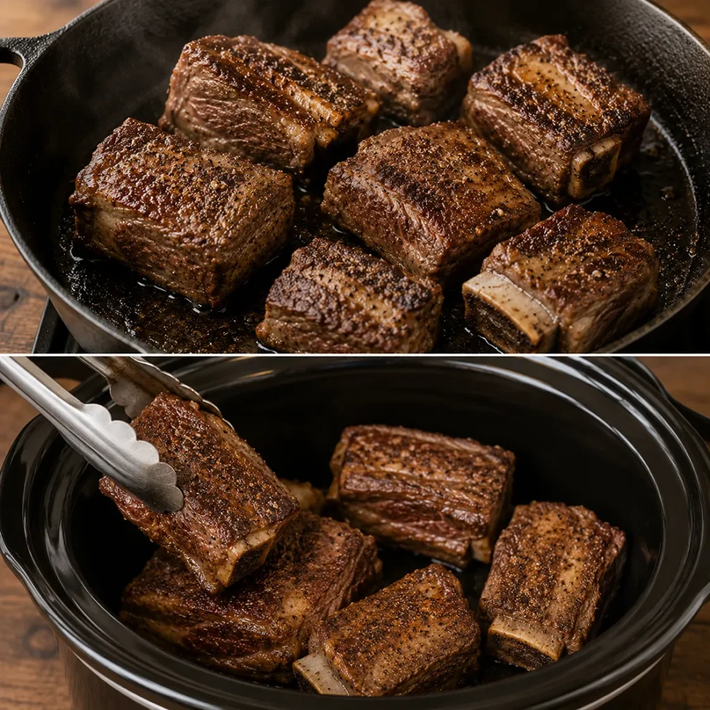 Crockpot Beef Short Ribs with Mushrooms