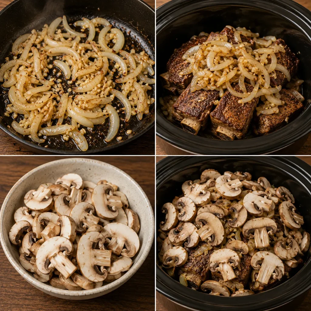 Crockpot Beef Short Ribs with Mushrooms
