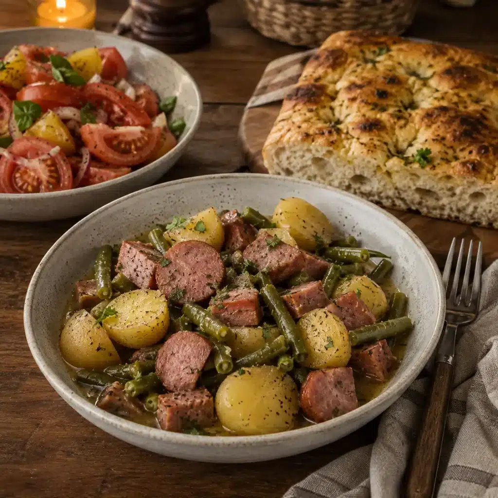 Crockpot Ham Green Beans and Potatoes