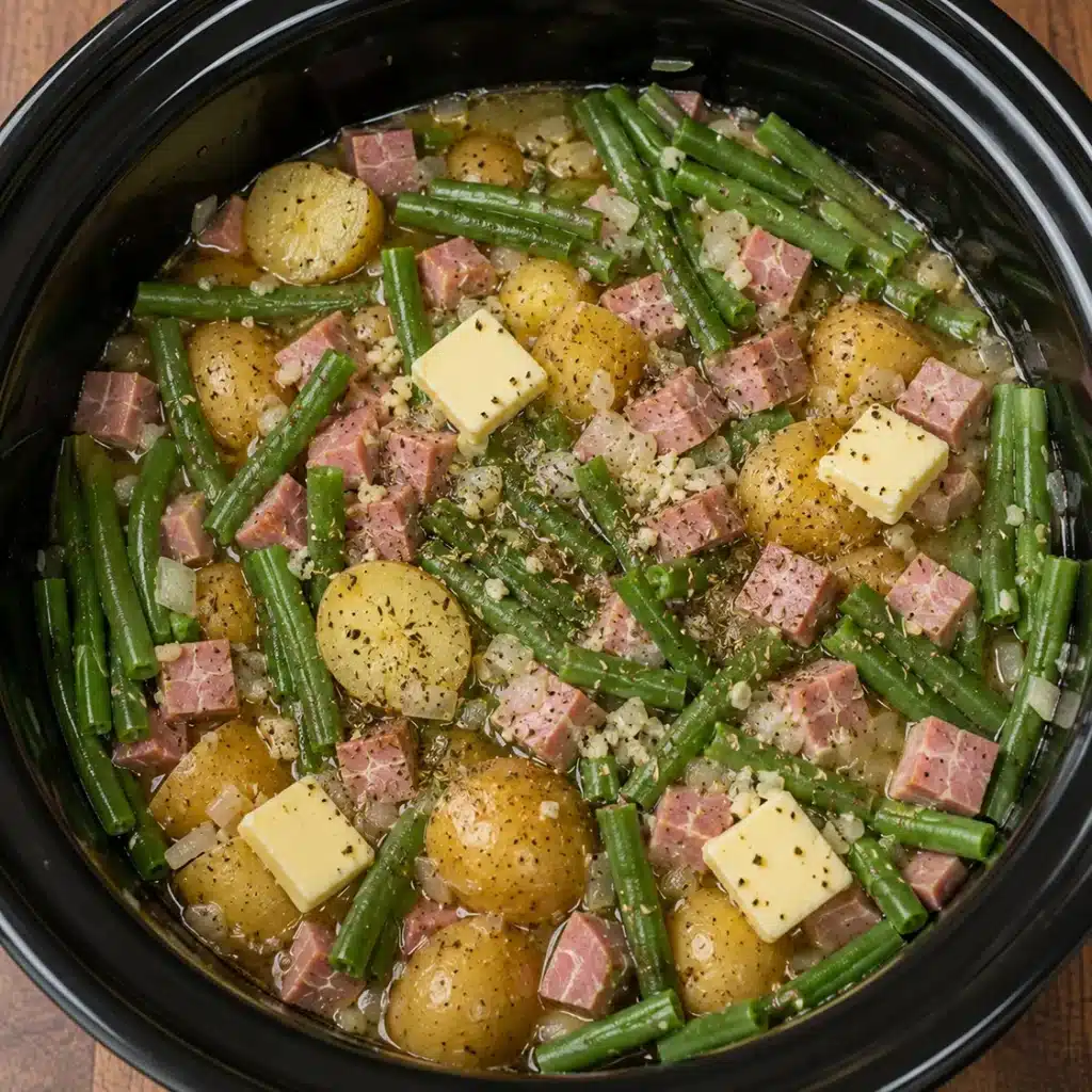 Crockpot Ham Green Beans and Potatoes
