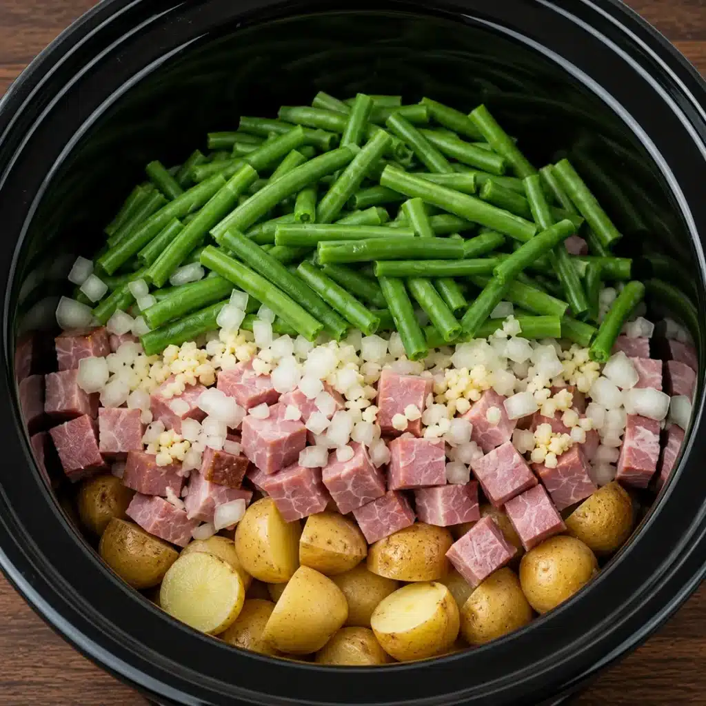 Crockpot Ham Green Beans and Potatoes