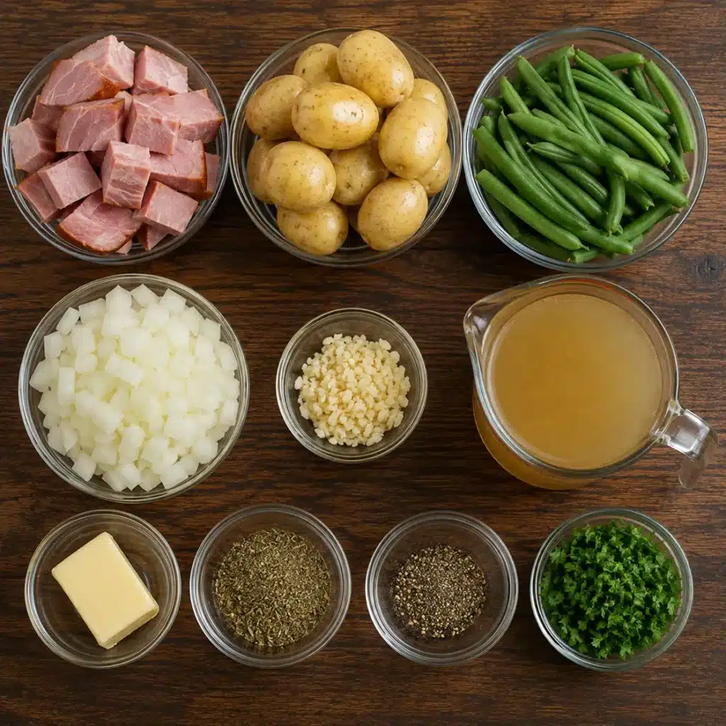 Crockpot Ham Green Beans and Potatoes