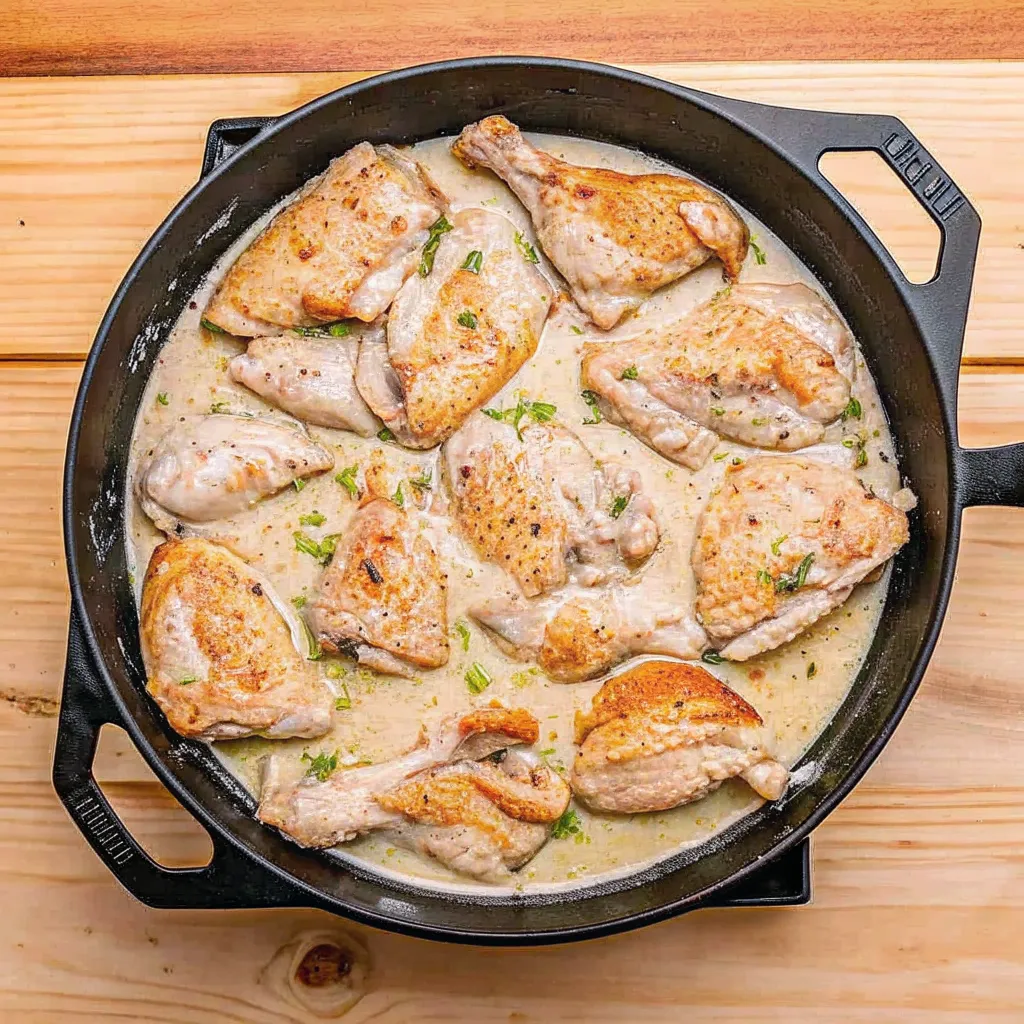 Easy Chicken au Poivre features tender chicken in creamy peppercorn sauce with brandy and Dijon for a rich, elegant French-style dinner.