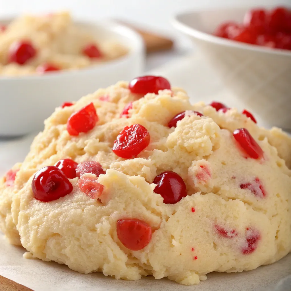 Soft, buttery Christmas Maraschino Cherry Shortbread Cookies made with sweet cherries and festive holiday flavor. Easy, beautiful, and melt-in-your-mouth delicious.