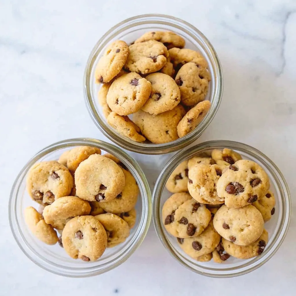 These Mini Chocolate Chip Cookies are soft in the center, crisp on the edges, and perfect for gifting. Easy, quick, and packed with chocolate chips!