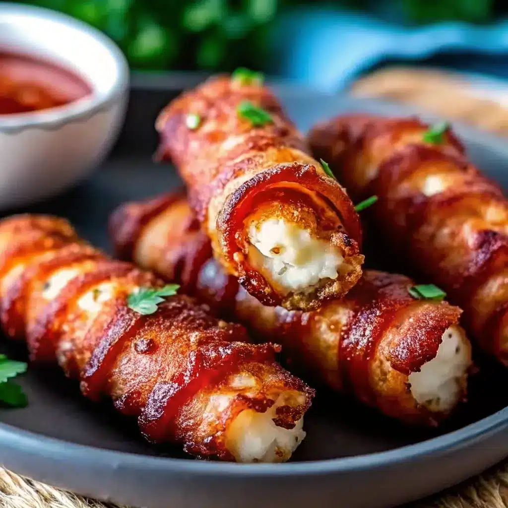 Nashville hot bacon wrapped mozzarella sticks