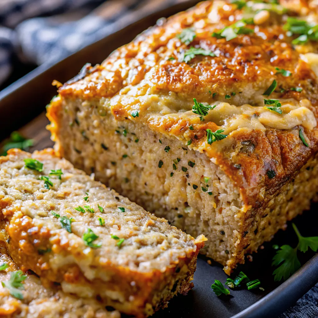 Make Parmesan Chicken Meatloaf with juicy ground chicken, parmesan, herbs, and a golden breadcrumb topping—comforting, easy, and delicious.