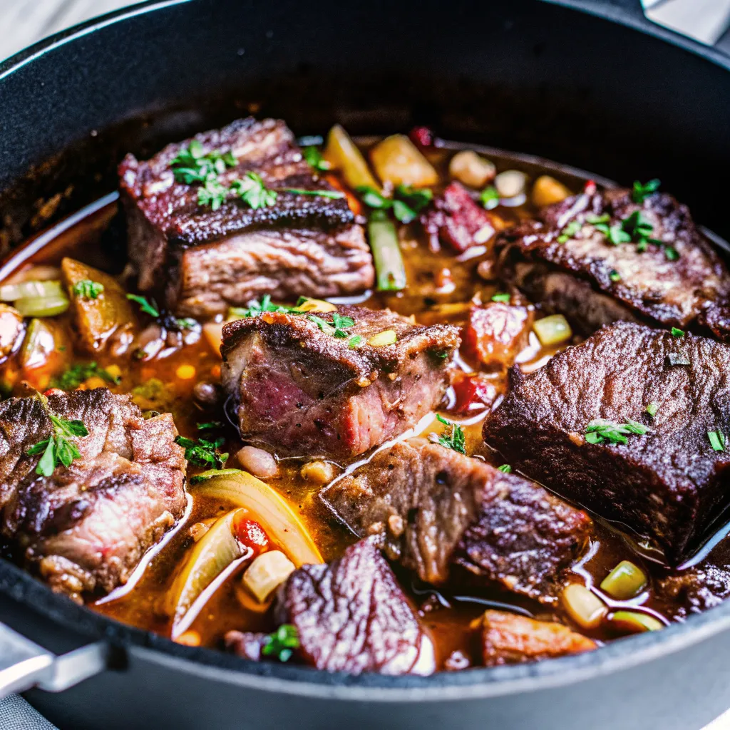 Make Pomegranate Braised Short Ribs with a glossy sweet-tart glaze for a festive winter dinner featuring tender, fall-apart beef.