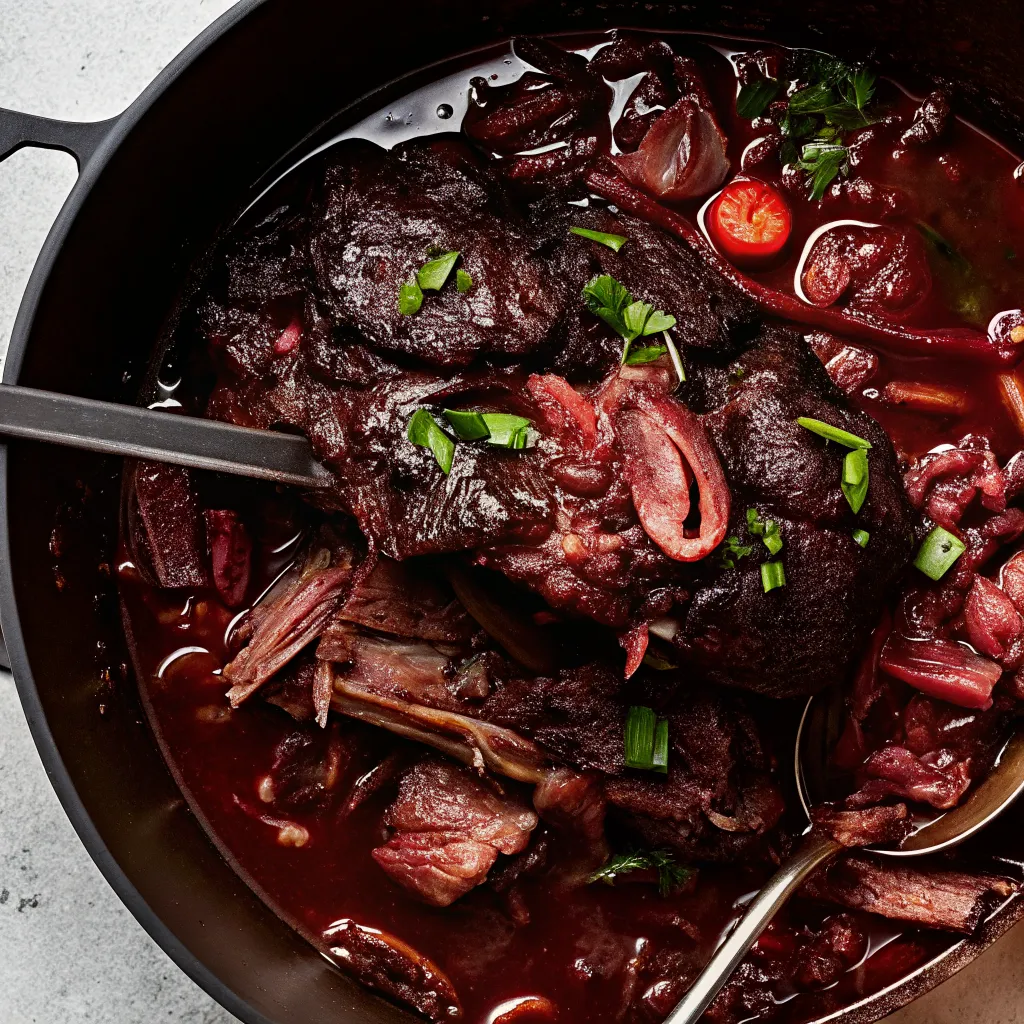Make Pot Roast with Tart Cherry-Black Pepper Sauce for a rich, festive dinner featuring tender beef, tart cherries, and warm peppercorn flavor.