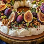 This Fig & Pistachio Cheese Wreath is a stunning no-bake holiday appetizer with creamy cheese, fresh figs, nuts, and rosemary. Perfect for Christmas gatherings.