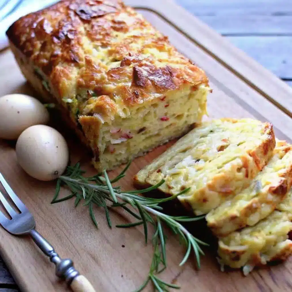 Enjoy this traditional German Potthucke potato loaf recipe made with grated raw and cooked potatoes, onions, and bacon for the perfect crispy-outside, soft-inside comfort dish.