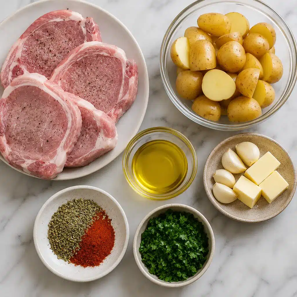 Sheet Pan Pork Chops and Potatoes