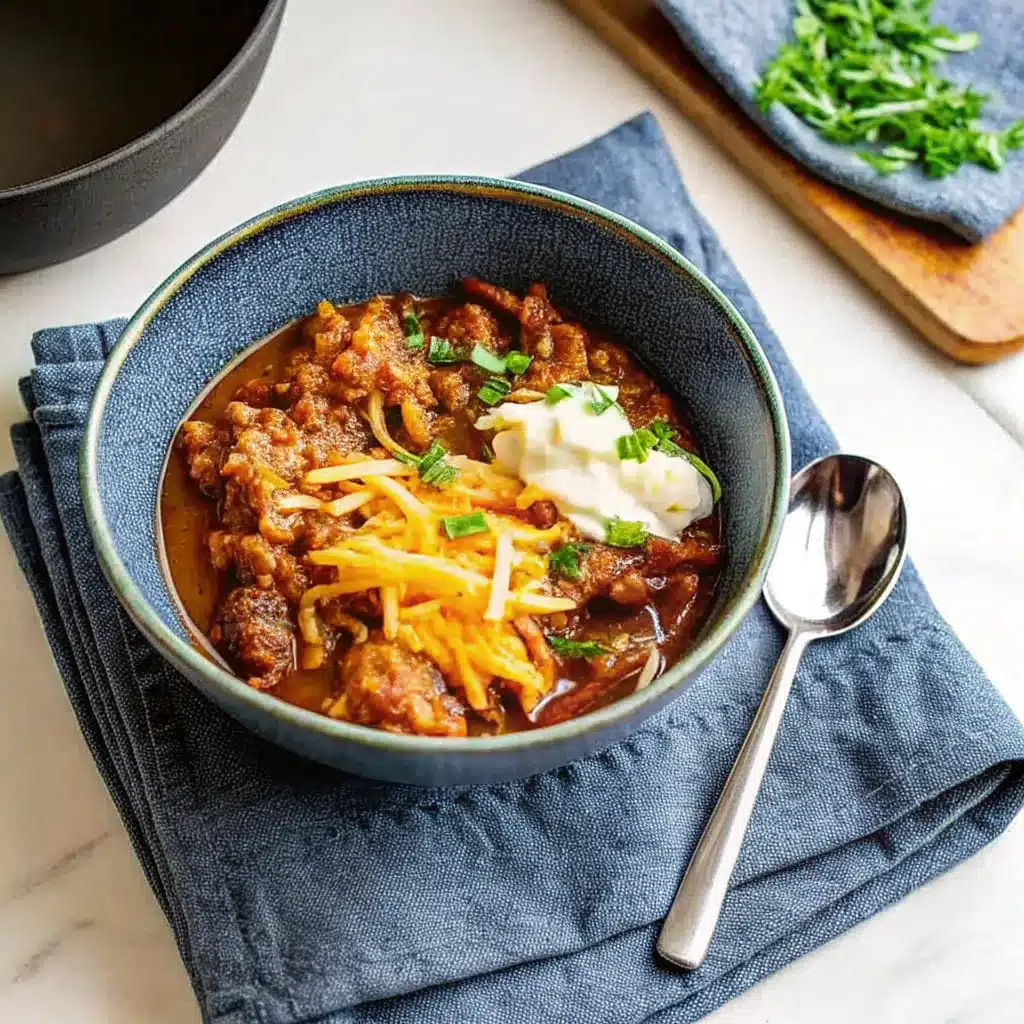 Slow Cooker Steak Chili is a rich, hearty, and flavorful chili made with tender seared steak, beans, tomatoes, and smoky spices. An easy slow cooker meal perfect for cold nights.