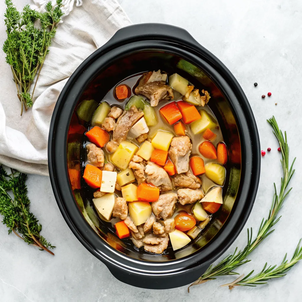 This Creamy Slow Cooker White Wine Chicken Stew is cozy, flavorful, and loaded with tender chicken and vegetables. A rich, comforting dinner perfect for cold nights. Focus keyphrase included.