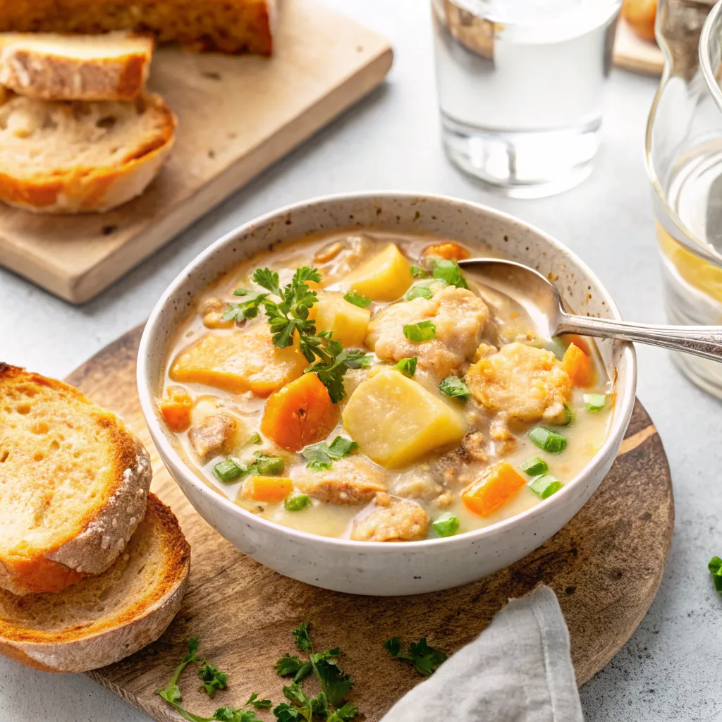 This Creamy Slow Cooker White Wine Chicken Stew is cozy, flavorful, and loaded with tender chicken and vegetables. A rich, comforting dinner perfect for cold nights. Focus keyphrase included.
