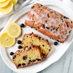 This sourdough discard lemon blueberry bread is moist, bright, and easy to make. A perfect quick bread for breakfast or dessert.