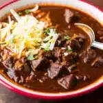 This Texas Brisket Chili is rich, smoky, and incredibly tender, made with slow-cooked brisket and bold spices. The ultimate Texas-style chili!