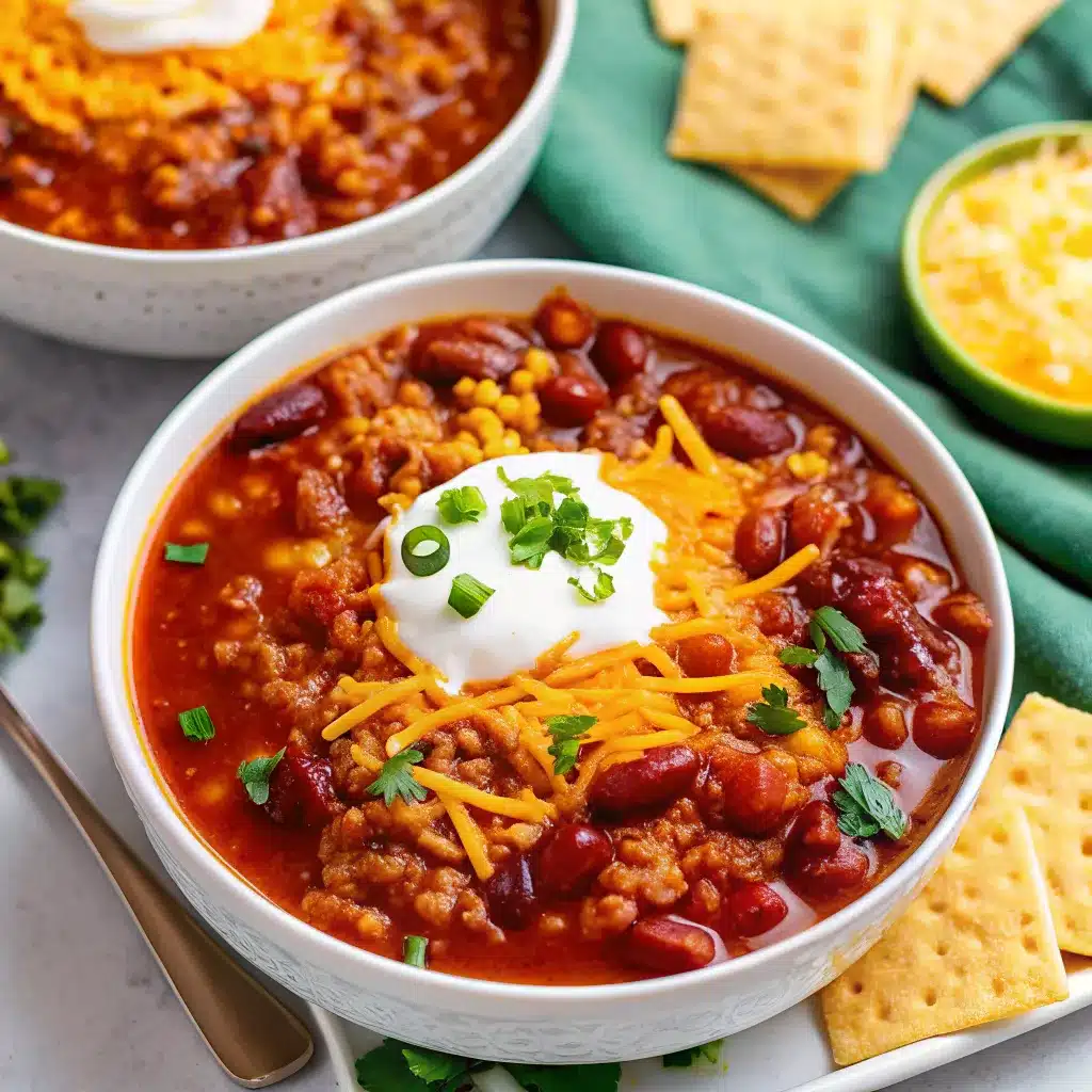 This Turkey Chili is hearty, healthy, and full of rich flavor. A lighter chili recipe with tender turkey, beans, tomatoes, and warm spices.