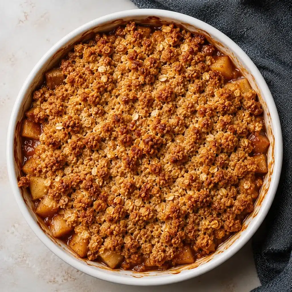 Warm sourdough discard apple crisp