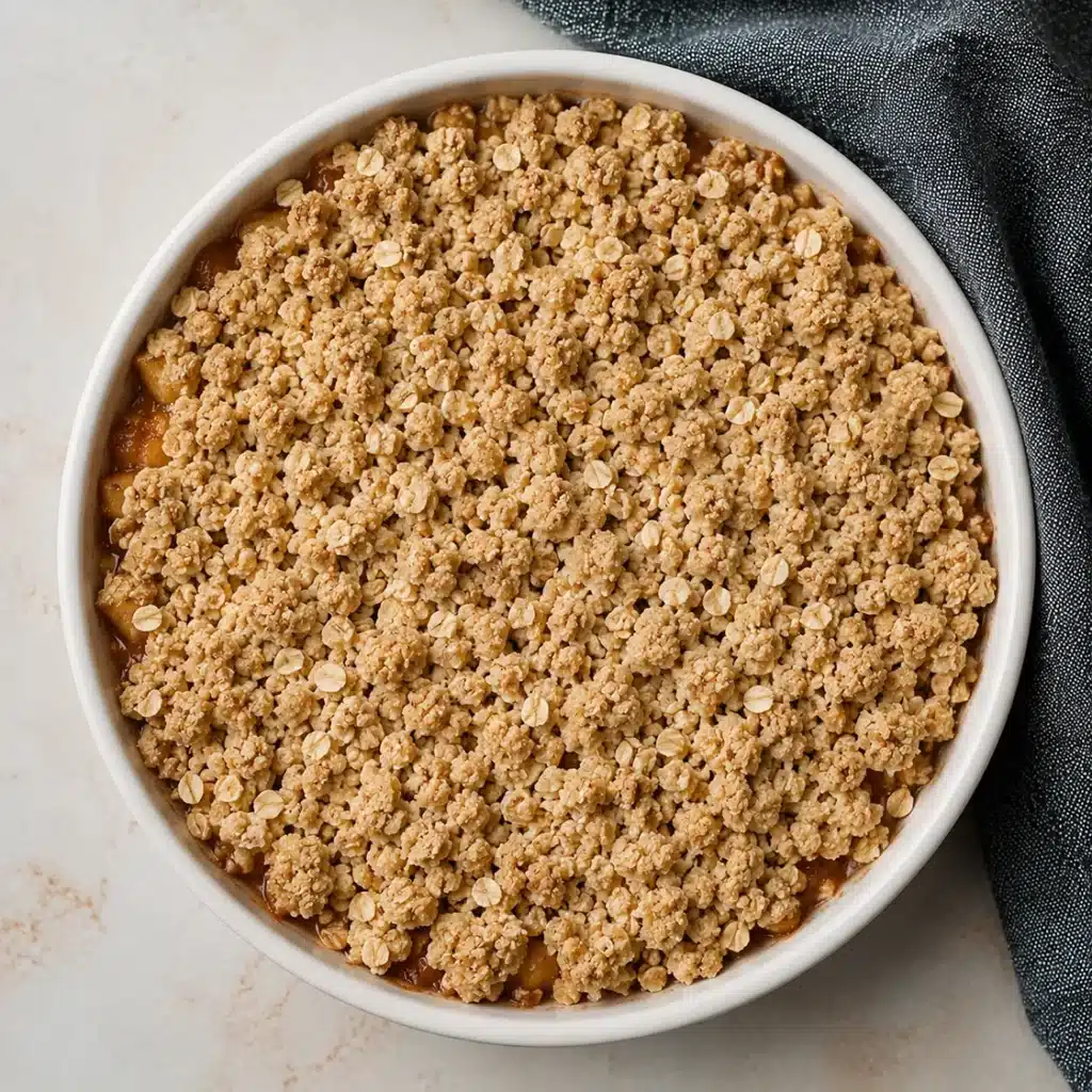 Warm sourdough discard apple crisp